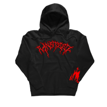 Load image into Gallery viewer, &quot;LETS DIE TOGETHER&quot; BLACK &amp; RED HOODIE
